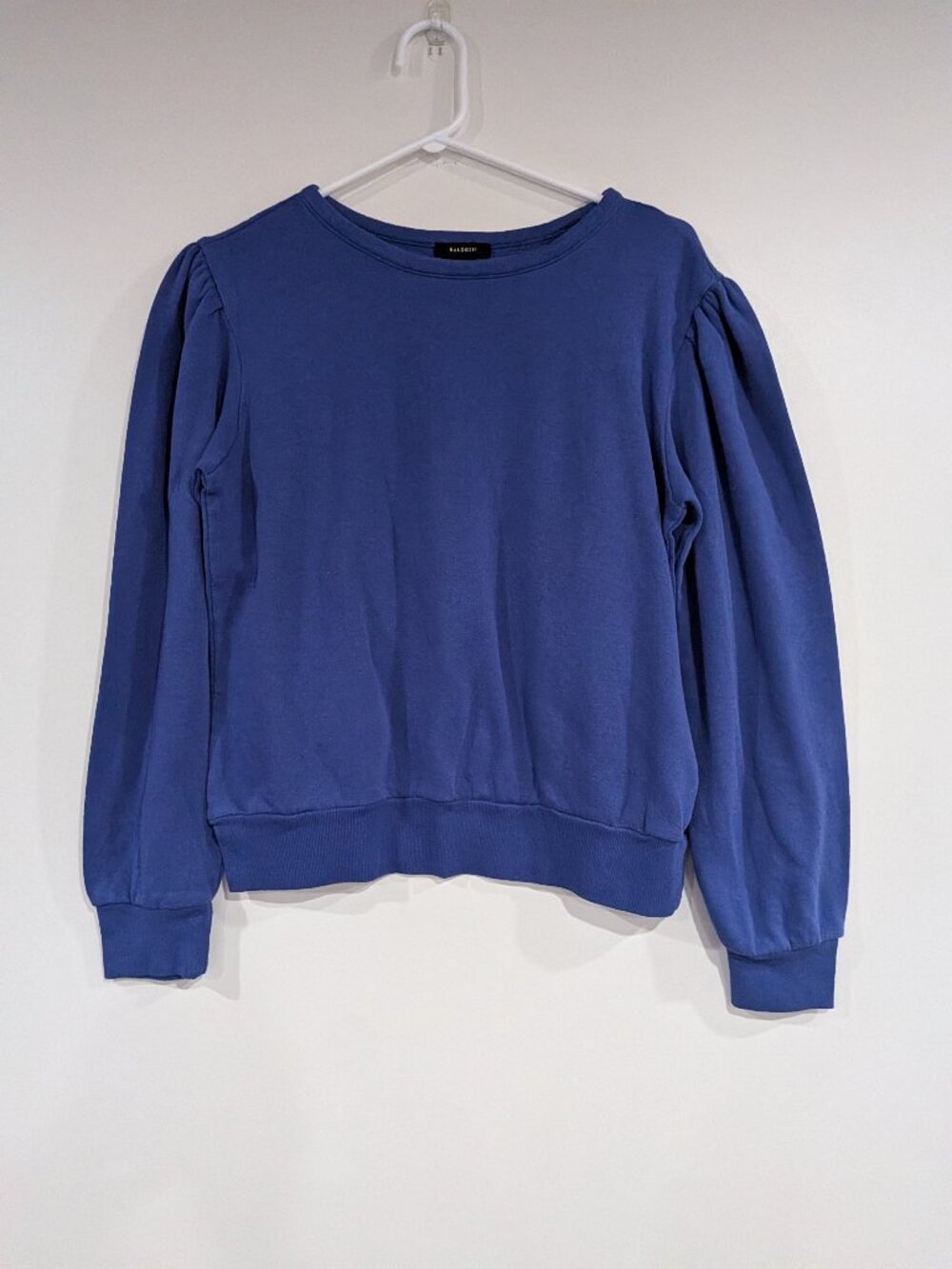 Halogen Puffed Sleeve Sweatshirt Royal Blue Size Small